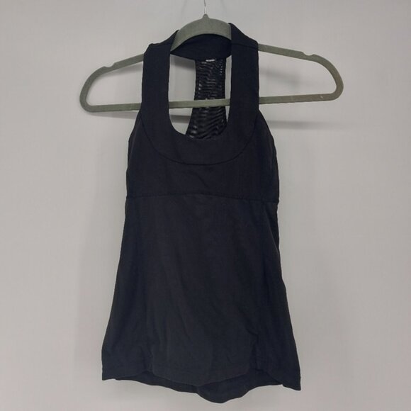Lululemon Athletica Black Tank Top with Mesh Strap Size 4 - Picture 1 of 5